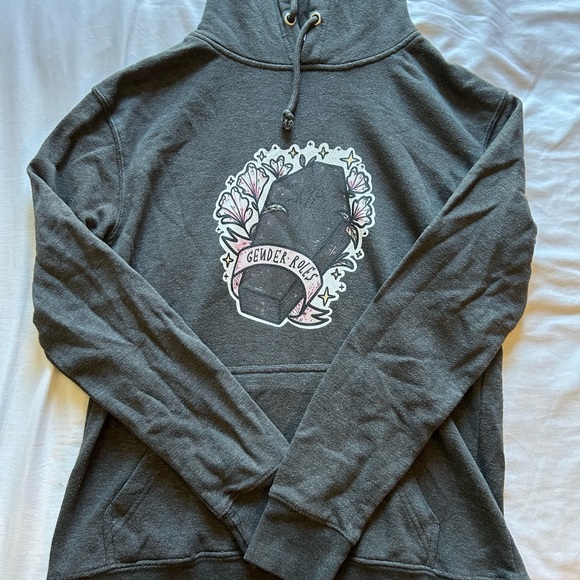 RIP Gender Roles Grey Hoodie Small - Picture 3 of 3